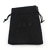 Polyester Imitation Burlap Packing Pouches Drawstring Bags X-ABAG-R005-18x13-09-1