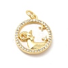 Brass Clear Cubic Zirconia with Shell Pendants KK-G450-02G-07-1