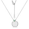 Natural Hetian White Jade Apple Pendant Necklace JN1079A-1