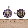 Natural Amethyst Flat Round Pendants G-Q188-01P-09-3