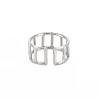 Non-Tarnish 304 Stainless Steel Rectangle Hollow Open Cuff Ring for Women RJEW-S405-161P-2