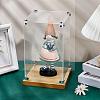 Transparent Acrylic Minifigure Display Cases with Wooden Base ODIS-WH0030-298B-4