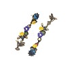 Alloy & Resin & Rhinestone Bird with Flower Stud Dangle Earrings for Women WG2278B-01-5