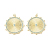 Brass Micro Pave Sky Blue Cubic Zirconia Pendants CU-CBA9CBD-02G-1