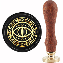 Brass Wax Seal Stamp with Handle AJEW-WH0184-0927