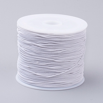 Elastic Cords, Stretchy String, for Bracelets, Necklaces, Jewelry Making, White, 0.6mm, about 37.18~40.46 yards(34~37m)/roll