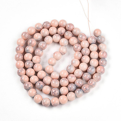 Baking Paint Glass Beads Strands DGLA-N003-10mm-C02-1