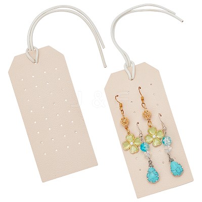 Imitation Leather Earring Organizer Hanging Display Cards for Stud Earrings AJEW-WH0401-52-1