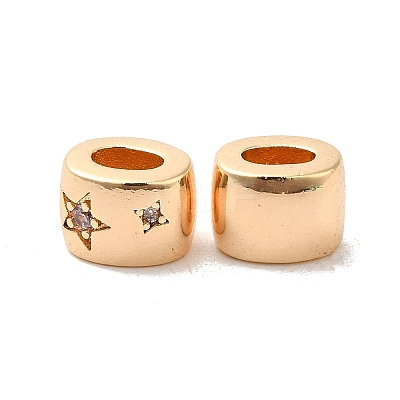 Brass Micro Pave Cubic Zirconia Beads KK-Q773-02G-01-1