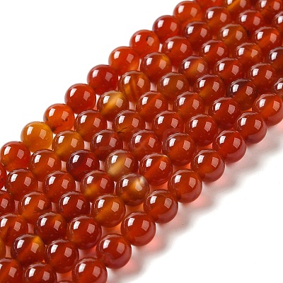 Natural Carnelian Beads Strands X-G-G390-8mm-03-1