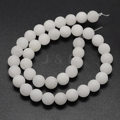 Natural White Jade Beads Strands X-G-D671-10mm-1
