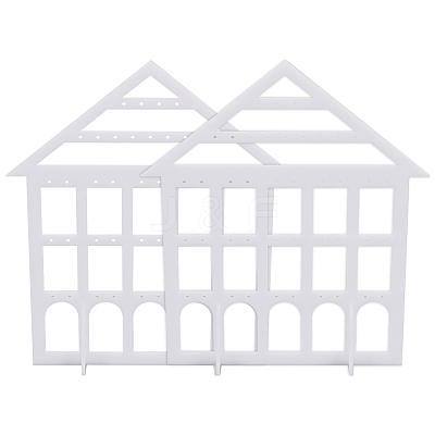 Detachable Lovely House Acrylic Earring Display Stands EDIS-WH0029-48B-1