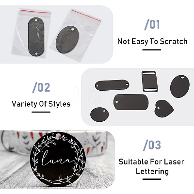 30Pcs 6 Style Aluminum Pendants FIND-BT0001-23-1