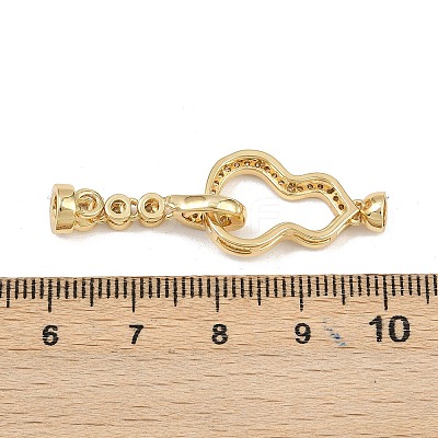 Brass Micro Pave Clear Cubic Zirconia Fold Over Clasps KK-U059-58G-1