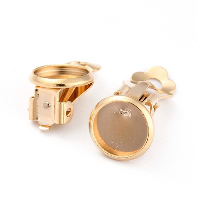 304 Stainless Steel Clip-on Earring Setting STAS-L244-50C-G-1