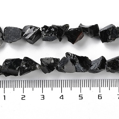 Raw Rough Natural Obsidian Beads Strands G-B065-C20-1