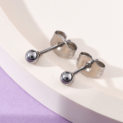 Tarnish Resistant 304 Stainless Steel Stud Earrings EJEW-L215-57A-P-1