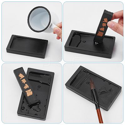 Natural Gemstone Ink Stones with Smoke Ink Stick AJEW-WH0314-726A-1