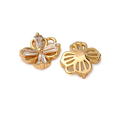 Brass Micro Pave Cubic Zirconia Charms KK-Z121-04G-1