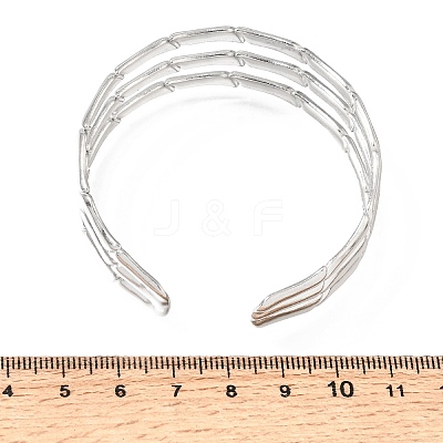 21MM 304 Stainless Steel 3-Strand Cuff Bangles for Women SA-CBAB767-27P-1