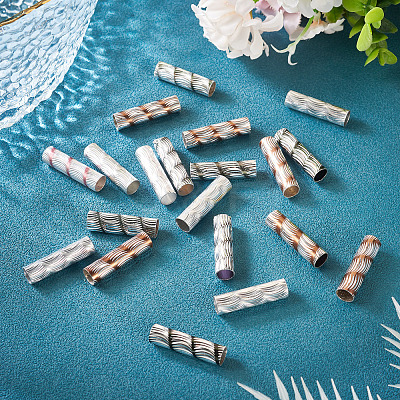 30Pcs 3 Colors Rack Plating Aluminum Beads ALUM-TA0001-04-1
