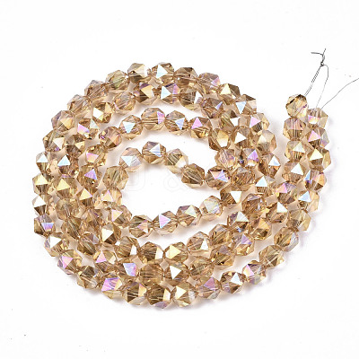 Electroplate Transparent Glass Beads Strands EGLA-T019-06A-1