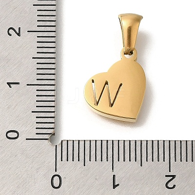 304 Stainless Steel Heart Pendants with Rhinestone STAS-Z103-01G-23-1