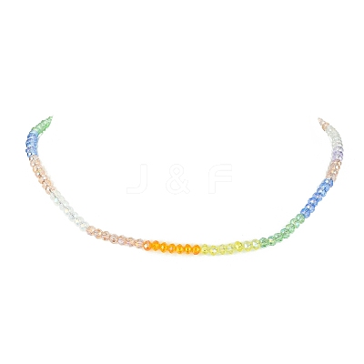 Glass Round Beaded Necklace NJEW-JN04318-1