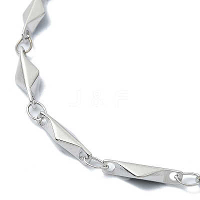 Non-Tarnish 304 Stainless Steel Rhombus Link Chain Bracelets for Women BJEW-D023-02P-1