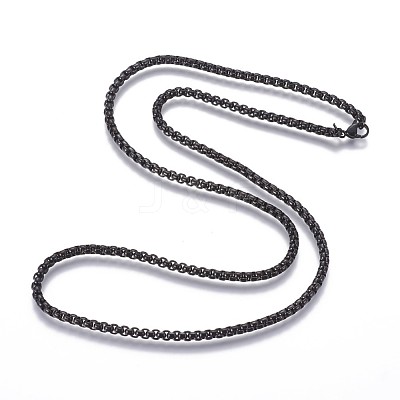 304 Stainless Steel Box Chain Necklaces NJEW-P250-02B-01-1