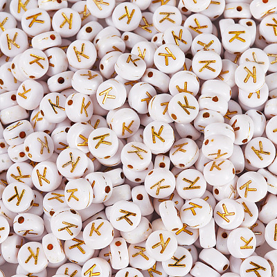 500Pcs Plating Acrylic Beads PACR-TADJ0001-01K-1