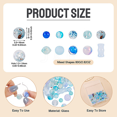 80G Transparent Glass Beads DGLA-TA0001-47F-1