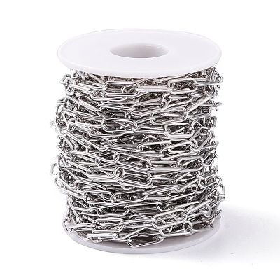 Tarnish Resistant 304 Stainless Steel Paperclip Chains CHS-L022-03P-A-1