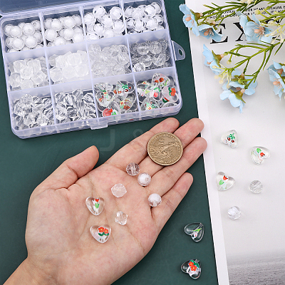 178Pcs 12 Style Transparent Acrylic Beads TACR-CA0001-19-1
