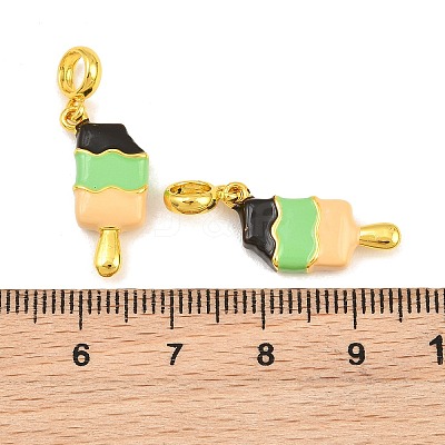 Brass Enamel European Dangle Charms KK-CBAEBFB-18G-02-1