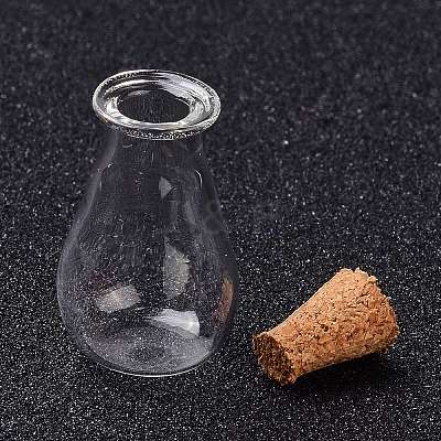 Glass Cork Bottles Ornament LS-AJEW-O032-02F-1