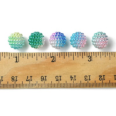 50Pcs 5 Colors Imitation Pearl Acrylic Beads OACR-FS0001-62B-1