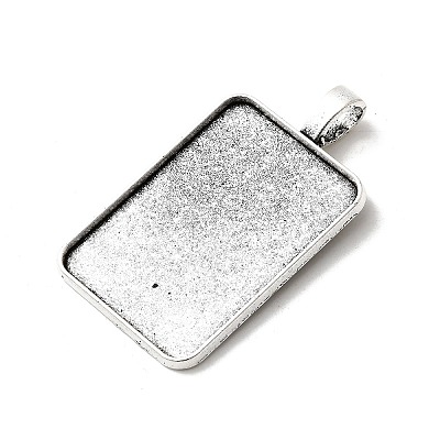 Tibetan Style Alloy Pendant Cabochon Settings X-TIBEP-N003-02AS-1