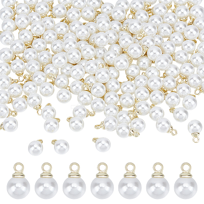150Pcs ABS Plastic Imitation Pearl Pendants SACR-HY0001-10-1