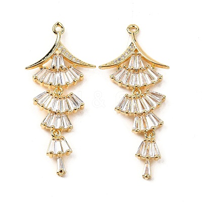 Brass Micro Pave Cubic Zirconia Pendants KK-F901-01G-G-1