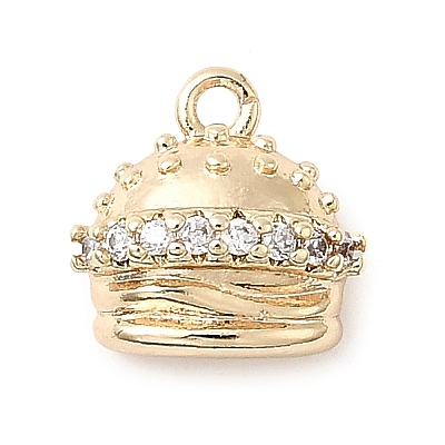 Brass Micro Pave Cubic Zirconia Charms LS-KK-P337-03A-G-1