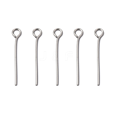 Tarnish Resistant Stainless Steel Eye Pin Jewelry Findings X-STAS-E013-0.6x20mm-1