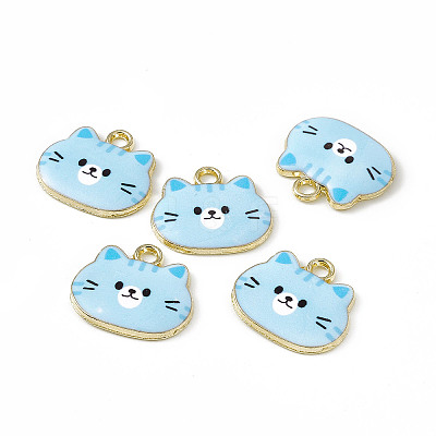 Painted Alloy Pendants PALLOY-P288-02G-08-1