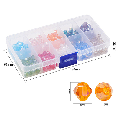 400Pcs 10 Colors Electroplate Glass Beads Strands EGLA-YW0001-15-1
