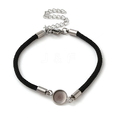 Milan Cord & 304 Stainless Steel Bracelets Making MAK-H004-02B-P01-1