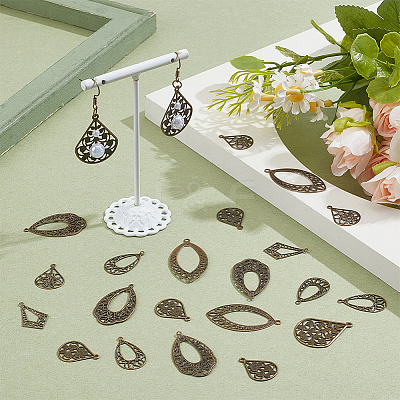 70Pcs 7 Styles Brass Pendants KK-PH0013-45-1