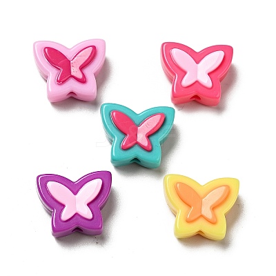 Two Tone Opaque Acrylic Beads X-SACR-K003-05-1