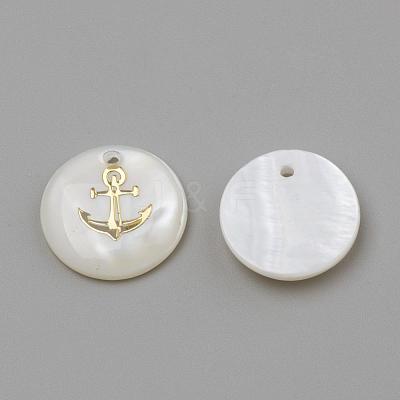 Freshwater Shell Pendants SHEL-Q010-006G-1