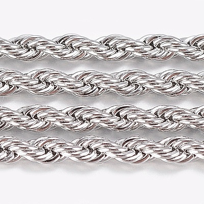 Tarnish Resistant 304 Stainless Steel Rope Chains CHS-K007-01A-1