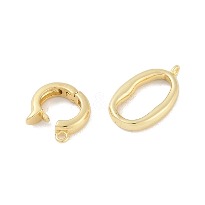 Rack Plating Brass Fold Over Clasps KK-A224-27B-G-1